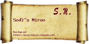 Soós Miron névjegykártya