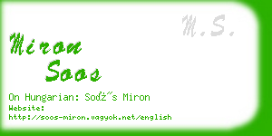 miron soos business card